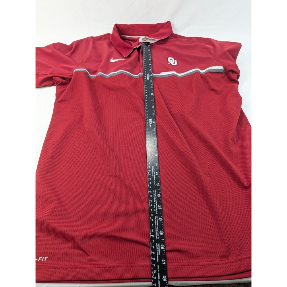 Nike Oklahoma Sooners OU Men's Dri-Fit Polo Size XL Two Tone Maroon Excellent - Picture 8 of 9